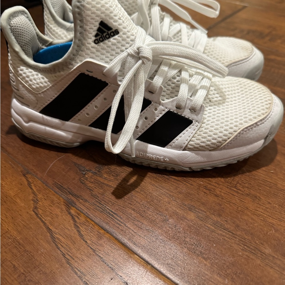 Adidas Kids White and Black Mesh Sneakers